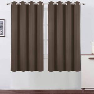 lot 16479 image: LEMOMO Chocolate Brown Blackout Curtains 52 x 63 Inch LengthSet of 2 Curtain PanelsThermal Insulated Room Darkening Blackout Curtains for Bedroom