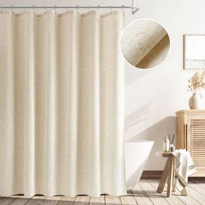 lot 16481 image: Naturoom Beige Shower Curtain, Linen Textured Fabric Shower Curtains for Bathroom Modern Farmhouse Neutral Tone Premium Quality Fabric Bohemian Rustic Cottage Country Bathroom Decor, Cream, 72 x 72