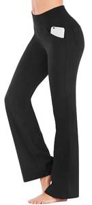 lot 16485 image: IUGA Womens Bootcut Yoga Pants with Pockets for High Waist, 4 Pockets, Black, S