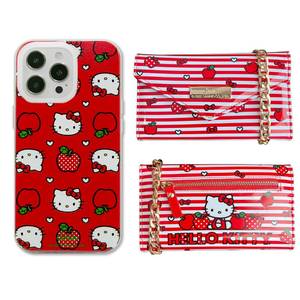 lot 16487 image: Sonix x Sanrio Wallet Case for iPhone 14 Pro  Compatible with MagSafe  10ft Drop Tested  Glossy Patent Wallet Crossbody  Hello Kitty Apples