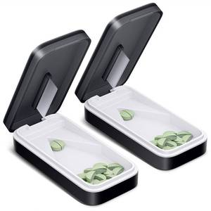 lot 6450 image: ONE PIX Pill Cutter 2 Pack, Pill Splitter with Stainless Steel Blade, Pill Cutter Splitter for Small and Tiny Pills with V-Shaped Design, Pill Cutters for Small or Large Pills Professional
