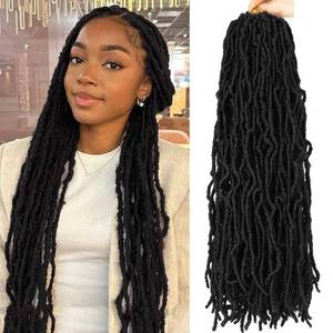 lot 6451 image: 8 Packs Soft Locs 24 Inch Faux Locs Crochet Hair for Butterfly Locs Distressed Locs Crochet Hair for Women (24 Inch(Pack of 8), 1B)