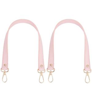 lot 6457 image: GORGECRAFT 2Pcs Leather Purse Handle 47cm Long Leather Bag Strap Replacement 18.5mm Wide Pink Short Shoulder Bag Straps with Golden Swivel Clasps for Underarm Bag Handbag Tote Satchel Purse Making