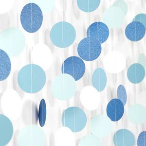 lot 6463 image: Light-Baby Dusty-Blue White Party-Decoration Garland - 52ft Baby Boy Shower Birthday Streamers,Graduation Bachelorette Bridal Christmas Banner Decor Lasting Surprise