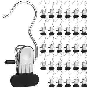 lot 6474 image: Clothes Pins 30-Pack Laundry Hook Hangers Clothes Hanger Clips for Closet Organizer Socks Towels Clips Heavy Duty Clothespins Bulk Clothes Hanger Clips for Wardrobe Travel Pants Socks Handbag (30)
