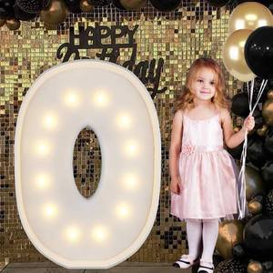 lot 7536 image: 4FT Marquee Light Up Letters O, Big Marquee Letter for Baby Shower Birthday Engagement Wedding Marry Me Party Decor
