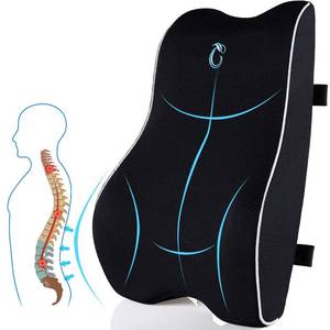 lot 7538 image: Lumbar Support Pillow for Office Chair & Car, Ergonomic Memory Foam Back Cushion with 3D Washable Cover, Relieves Back Pain for Driving, Long Sitting, Gaming, Desk Work, Truck, Recliner