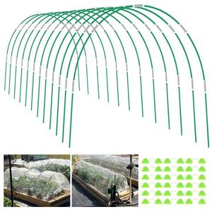 lot 7545 image: JCKHXG 72pcs Garden Hoops for Raised Bed, 12 Sets of 8FT Long Greenhouse Hoops Grow Tunnel, Rust-Free Fiberglass Support Hoops Frame for Netting, DIY Plant Support Garden Stakes for Row Cover