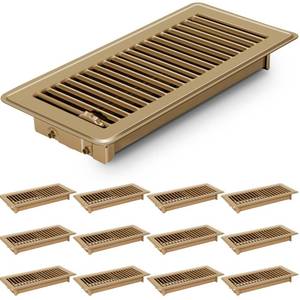 lot 7549 image: Essenya 12 PCS Floor Register 4x10 Inch, Floor Vent Covers 4x10, Air Vent Covers for Home Floor Wall Ceiling, Metal Register Vent Cover, Rust Proof Registers, Grilles & Vents (12, Brown, 4x10 Inch)