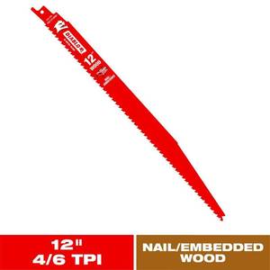lot 8430 image: Diablo 12 in. 46 TPI Bi-Metal Reciprocating Saw Blade for Nail-Embedded Wood