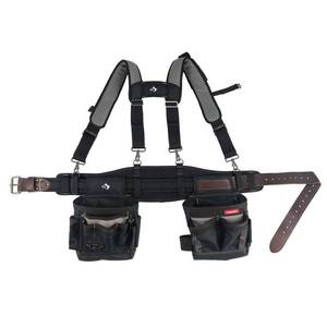 lot 8434 image: Electricians 2-Bag Work Tool Belt with Suspenders - Retail $89.98