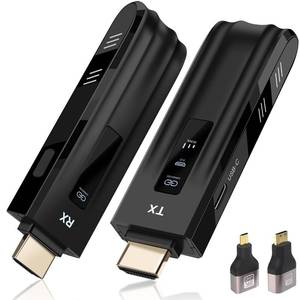 lot 8437 image: Wireless HDMI Transmitter and Receiver,2025 Upgraded LED Display,4K Decode & 1080P Output,Plug and Play Portable 2.4G5G Wireless HDMI Extender,Compatible with PCLaptopCameraHDTVProjectorTV Box - Retail $122.35
