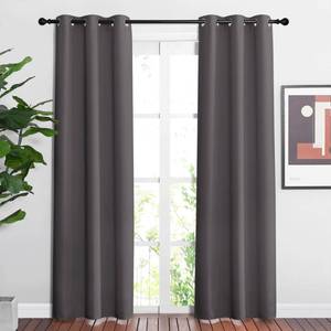 lot 8441 image: NICETOWN Blackout Window Curtains 84 inch Long - Grommet Top Room Darkening Thermal Insulated Solid Vertical Drapes for BedroomKid Room (2 Panels, 37 x 84 Inch, Grey)