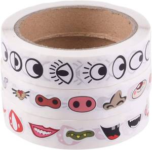 lot 8443 image: YTYKINOY 3 Rolls 3000pcs Colorful Eye Nose Mouth Cute Self Adhesive Stickers Cartoon DIY Sticker Decal for Handmade Crafts Toys and Home Decoration