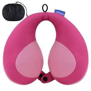 lot 8451 image: INFANZIA Kids Chin Supporting Travel Neck Pillow, Helps Support Head and Neck, Comfortably Designed for Head, Neck, and Chin Support - Gifts for ToddlerChildKids, Pink