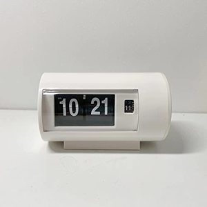 lot 8462 image: BHning Retro Table Clock Auto Flip Clock 12 Hours AMPM Format Display Timepiece Desk Clock Flip Page Turning Clocks (White)