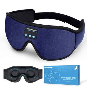 lot 8465 image: LIGHTIMETUNNEL Sleep Headphones, 3D BluetoothSleep Mask, Washable Sleeping Headphones with Ultra Thin Stereo Speakers Microphone Hands Free for Insomnia Travel Blue Color
