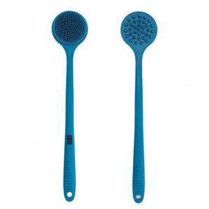 lot 8469 image: EOT Wellness Bendable Long Handled Silicone Body Brush & Hair Scrubber - Bath Shower Back Brush, Shampoo Hair & Scalp Massager, Back Scrubber for Shower (Blue Sapphire)