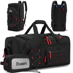 lot 9114 image: Bosstin Gym Bag for Men & Women, 45L Travel Duffle Sports Duffel Bag Gym Weekender Overnight Backpack with Shoe Compartment (Black)