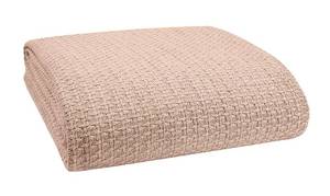 lot 9115 image: Elvana Home 100% Cotton Bed Blanket, Breathable Bed Blanket Twin Size, Cotton Thermal Blankets Twin, Perfect for Layering Any Bed for All Season, Beige