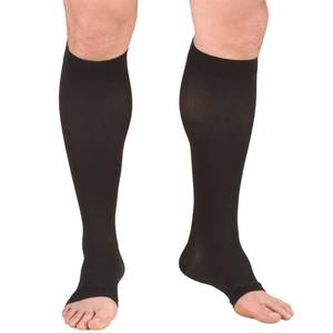 lot 10247 image: Truform 30-40 mmHg Compression Stockings for Men and Women, Knee High Length, Open Toe, Black, X-Large