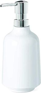 lot 10253 image: Umbra Step Liquid Soap Pump Dispenser, Also Works With Hand Sanitizer, Easy to Refill, 3-12 diam. x 7 h, White