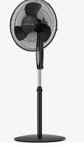 lot 1608 image: Hampton Bay 16-inch Digital Stand Fan Black Finish 3-Speed