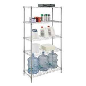 lot 5653 image: HDX. 5-Shelf Chrome Storage Unit 36W x 72H x 16D inches