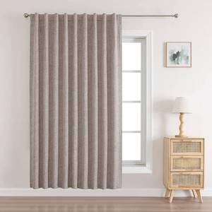 lot 2978 image: Joydeco 100% Black Out Curtains 96 inch Long 1 Panel Burg Natural Blackout Linen Drapes for Bedroom Living Room Darkening Curtain Thermal Insulated Back tab Rod Pocket(70x96inch inch,Linen)