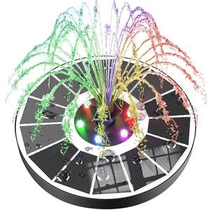 lot 2985 image: SZMP Solar Fountain Upgraded 100% Glass Panel, 3.5W Floating Solar Powered Water Pump Built-in 2000 Battery with 7 Nozzle & 4 Fixer, Solar Bird Bath Fountain for Garden, Pool, Outdoor (Colorful)