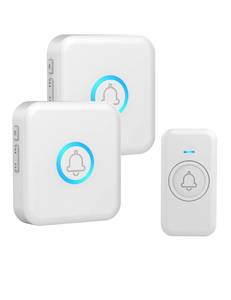 lot 2996 image: FOVKSUC Wireless Doorbell, Classroom Doorbell, with 60 Chimes 5 Levels Volume and LED Flash, 1000ft Range 2 Receivers  1 Waterproof Push Button Door Bells for Homes Office Hospital, White