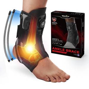 lot 18055 image: Welnove Ankle Brace Metal Support for Men &amp Women, Prevention of Sprained Ankles with Metal Springs, ankle support for men - Comfortable Compression &amp Breathable Design, Injury Recovery(1 Unit,L)