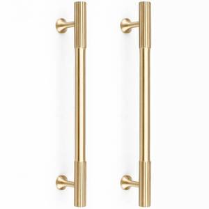 lot 18072 image: RZDEAL 4pcs Solid Brass Gold Cabinet Pulls, 6-14-Inch Hole Centers for Kitchen Cupboard Handles Modern Drawer Dresser Pulls Bathroom Brushed Brass Cabinet Pulls Wardrobe Door Handles - BLACK