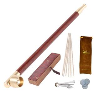lot 18082 image: Wood Tobacco Pipe With Stem Bowl, Toms Wheezes Traditional Chinese Smoking Pipe Accessories Kit Kiseru (Red)