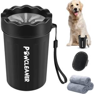 lot 18092 image: Dog Paw Cleaner, Washer, Muddy Pet Foot Cleaner for Small Medium Breed DogsCats (with 3 absorbent towel) (Black, Medium)