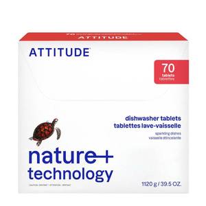 lot 18095 image: ATTITUDE Dishwasher Pods, Naturally Derived Dishwashing Detergent, Vegan and Plant-Based Dish Soap Tablets, Phosphate Free, Unscented,