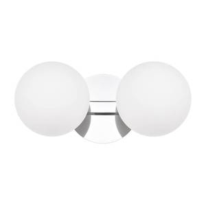 lot 18103 image: Hanaloa Bathroom Vanity Light Fixtures, Modern 2 Lights Globe Wall Sconce Lighting Chrome, Porch Wall Mount Light Fixture for Bathroom, Over Mirror - Retail $92.32