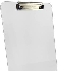 lot 18141 image: Trade Quest Plastic Clipboard Transparent Color Letter Size Low Profile Clip (Clear)