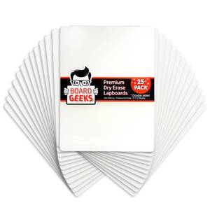 lot 18145 image: Board Geeks Dry Erase Board 9x12- Small 25 Classroom Mini White Boards for Students, Teachers  Double Sided Small White Board Bulk