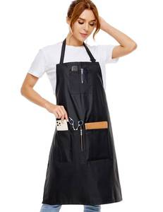lot 18151 image: izzycka Hair Stylist Apron - Salon Aprons Pu Waterproof Protective Coated - Bleach Proof Barber Apron for WomenMen with Pockets.for Cosmetologist -Dog Grooming - Dishwashing Apron Black