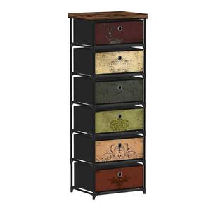 lot 18154 image: VASICAR 6 Drawers Storage Organizer Cabinet, Decorative Storage Chest, Small Dresser, Stand Nightstand for Bedroom, Living Room, Closet, Entryway, Hallway, Nursery, Dorm
