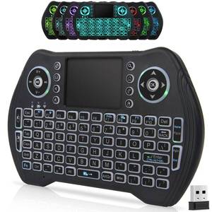 lot 18171 image: BL Mini Wireless Keyboard Remote Control with Touchpad Mouse Combo, Backlit 2.4GHz Mini Keyboard Wireless USB Dongle Rechargeable Li-ion Battery for Android TV Box Smart TV PC PS3 Windows MacOS X-Box
