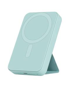 lot 18179 image: GOWATT Snap Power Bank, 10000mAh 20W MagSafe Compatible Battery Pack with a Foldable Stand, Fast Charging and Portable Magnetic Power Bank, Compatible for iPhone 1213141516 Series, Green