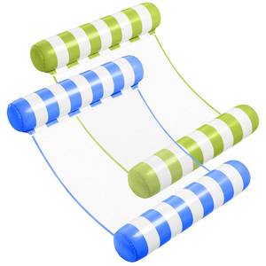 lot 18201 image: SLOOSH 2 Packs Strip Type Hammock Pool Floats Adults, 4-in-1 Multi-Purpose Inflatable Pool Floats PVC Water Hammock Lounge Floaties (Blue, Retrogreen)