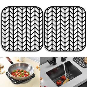lot 18218 image: JOOKKI Black Sink Protectors for Kitchen Sink 12x11 & 13x11, Silicone kitchen sink mats protector for bottom of farmhouse sink(12.25X11.5Black