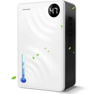 lot 18233 image: Dehumidifiers for Home (1000 Sq.Ft), 98 Oz Dehumidifier with Humidity Display, Drain Hose Dehumidifiers, Timer Setting, Auto Shut Off, Silent Mode Dehumidifier for Basement, Bedroom, Purple - Retail $75.92
