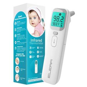lot 18235 image: Elera Ear Thermometer for Kids, Baby Thermometer with Forehead and Ear Mode for Adults, Infant, Kids and Toddler, Touchless and 1 Second Reading with Fever Alarm and Mute Function, LCD