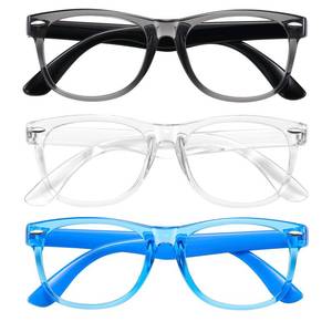 lot 18237 image: Okany Blue Light Glasses for Kids Blue Light Blocking Glasses for Teen Boys Girls Age 3-10,Computer Screen Gaming TV Phone Glasses Anti Glare,UV & Eye Strain (Grey BlackTransparentBlue)