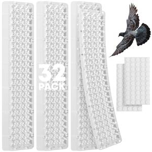 lot 18256 image: Petfolio Bird Deterrents for Outside Patio - 35ft Transparent Balcony Pigeon Deterrent Spikes to Keep Birds Away. Anti Bird Spikes for Pigeons and Other Small Birds, Crows, Woodpeckers & Cats