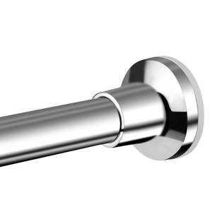 lot 18257 image: Shower Curtain Rod Silver, 44-75 Inch Tension No Drill Spring Rust-Resistance Adjustable Curtain Rod for Bathroom Shower Stall, RV, Windows, Closet, Polished Stainless Steel, Anti-Slip, No Drilling